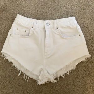 Topshop White Denim Shorts